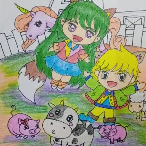 Fine momentum art class student's manga artwork