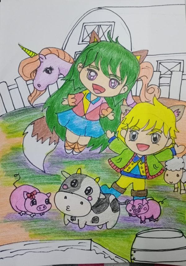 Fine momentum art class student's manga artwork