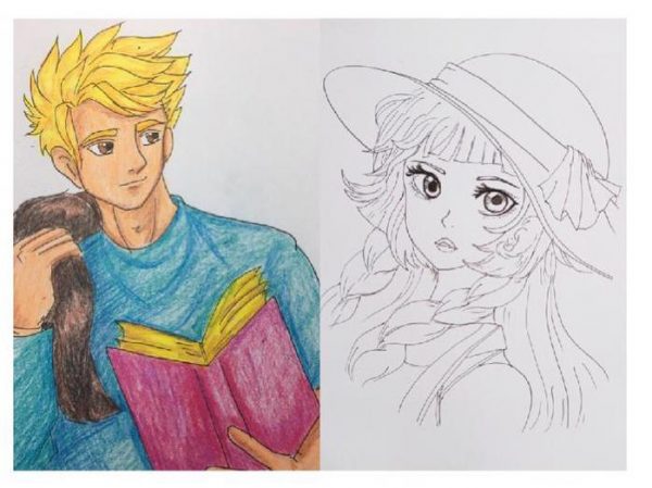 Fine momentum art class student's manga artwork