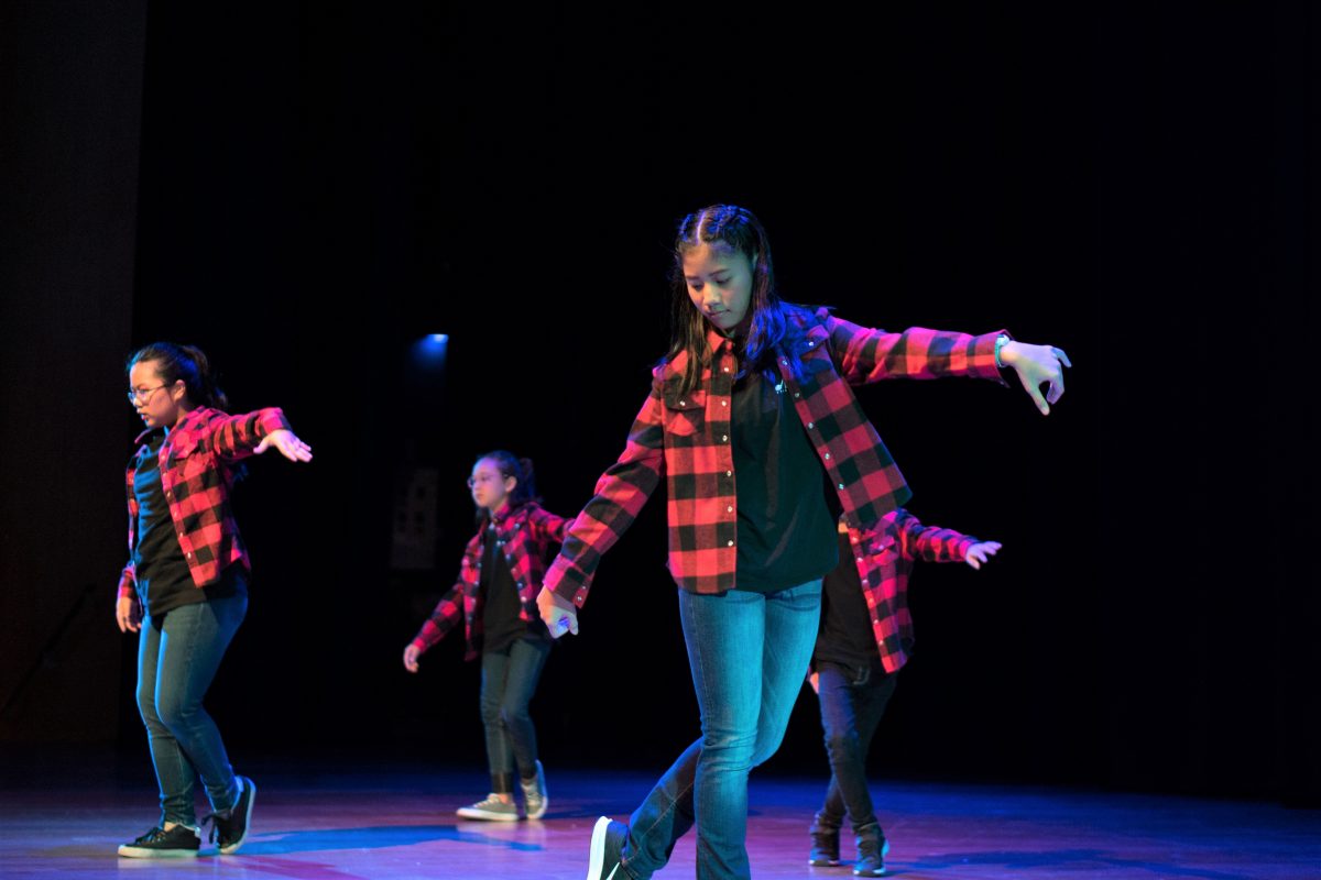 Fine momentum kpop dance lesson students performing on stage