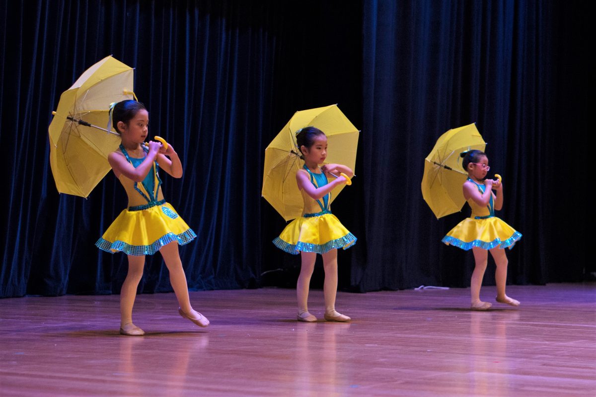 Fine momentum ballet classes student performing ballet on stage