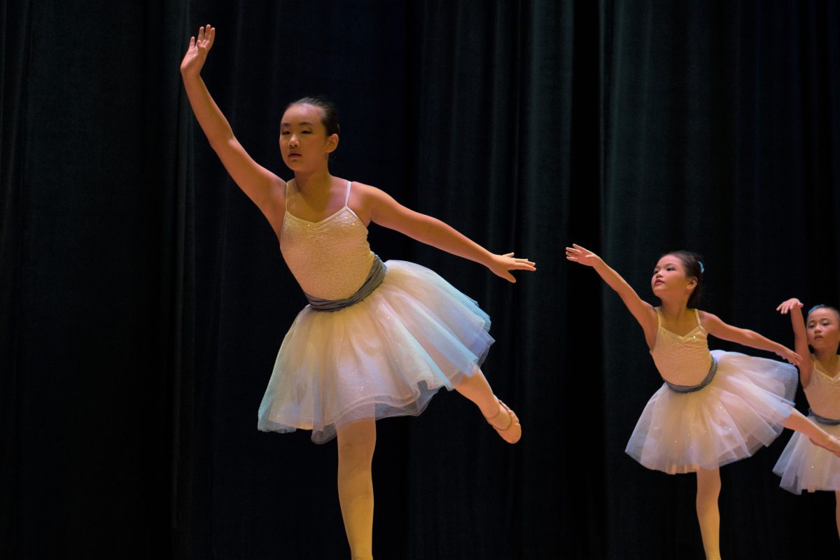 Fine momentum ballet classes student performing ballet on stage