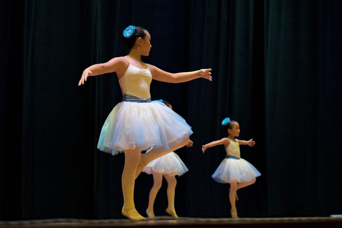 Fine momentum ballet classes student performing ballet on stage