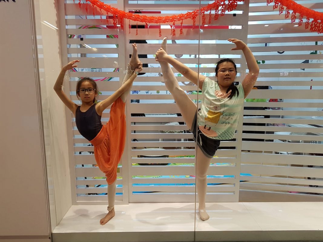fine momentum ballet classes students showcasing ballet poses