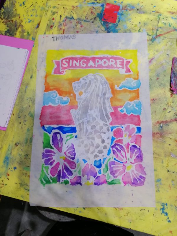 Fine momentum art class student's artwork