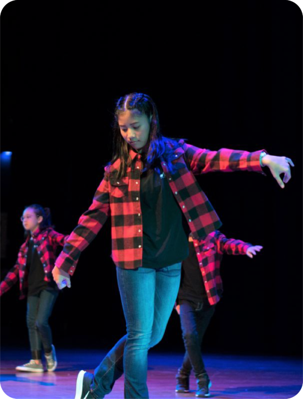 Fine momentum kpop dance lesson students performing on stage