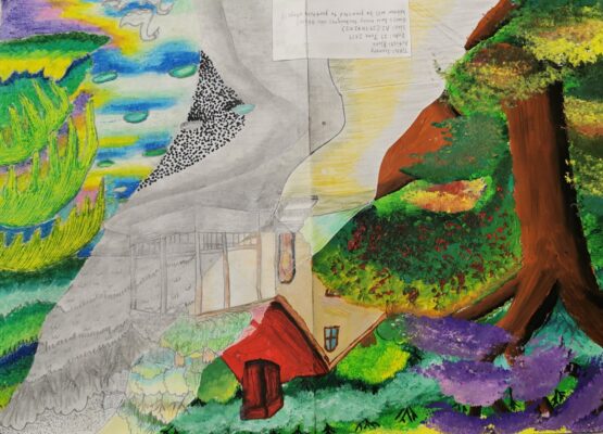 Fine momentum art class student's artwork