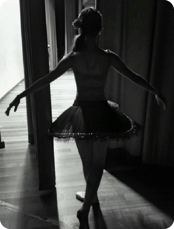 Fine momentum adult ballet student showcasing ballet poses