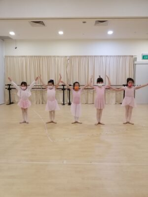 Fine momentum ballet classes for kids students doing ballet poses