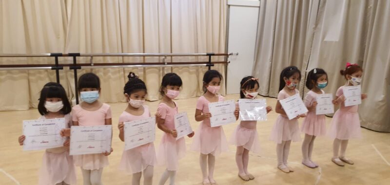 Fine momentum ballet classes for kids posing with dance certificates
