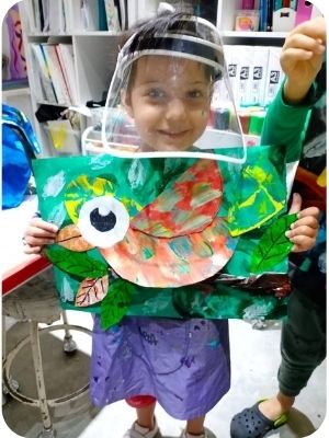 Our puppet show decorations made by Fine Momentum students during art classes
